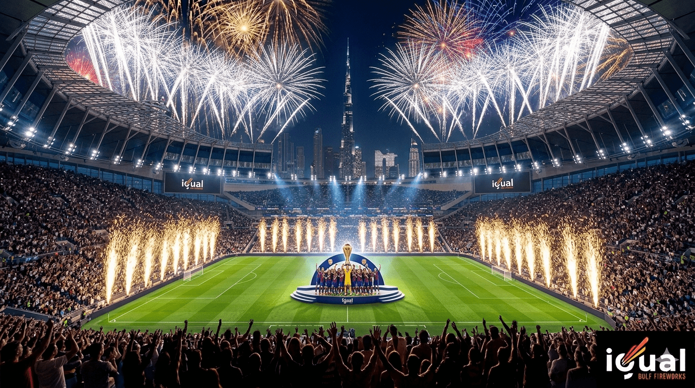 7 Amazing Sporting Event Fireworks in Dubai celebrating a stadium victory by Igual Fireworks.